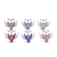 Zinc Alloy Snap Button Bracelet Clasp, Swan, platinum color plated, fashion jewelry & DIY & with rhinestone [