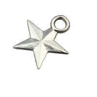 Zinc Alloy Star Pendant, antique silver color plated, DIY Approx 0.3mm 