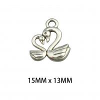 Zinc Alloy Animal Pendants, Swan, silver color plated, DIY Approx 0.2mm 