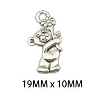 Colgantes Animales de Aleación de Zinc, Oso, chapado en color de plata antigua, Bricolaje, 19x10x0.2mm, agujero:aproximado 0.2mm, Vendido por UD