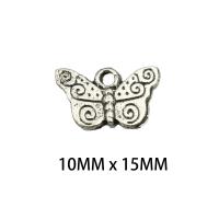 Zinklegierung Tier Anhänger, Schmetterling, antik silberfarben plattiert, DIY, 10x15x0.2mm, Bohrung:ca. 0.2mm, verkauft von PC