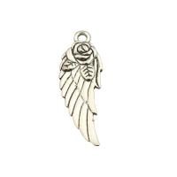 Wing Shaped Zinc Alloy Pendants, antique silver color plated, DIY Approx 0.2mm 