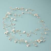 Rhombus Fimo Perlen, Messing, mit Kunststoff Perlen, handgemacht, Modeschmuck & für Frau, goldfarben, 100x30x5mm, verkauft von PC[