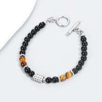 Bracelets en pierres précieuses, Acier inoxydable 304, avec pierre gemme, bijoux de mode & différents matériaux pour le choix & unisexe, 6mm Environ 7.87 pouce, Vendu par PC
