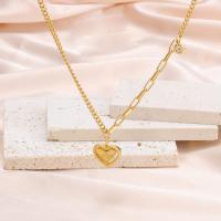 Stainless Steel Jewelry Necklace, 304 Stainless Steel, with 1.97inch extender chain, Heart, 24K gold plated, fashion jewelry & for woman, golden Approx 17.72 Inch 