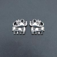 Zinklegierung Tier Anhänger, Elephant, antik silberfarben plattiert, nachhaltiges & Korrosionsbeständig & DIY, 15x14mm, ca. 100PCs/Tasche, verkauft von Tasche