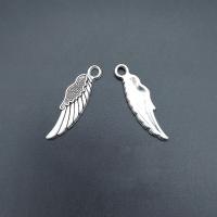 Wing Shaped Zinc Alloy Pendants, antique silver color plated, durable & Corrosion-Resistant & DIY Approx 