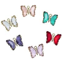 Crystal Zinc Alloy Pendants, with Crystal, Butterfly, plated, DIY & micro pave cubic zirconia [