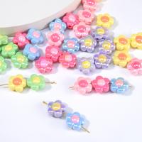 Perles acryliques plaquée, Acrylique, fleur, DIY, plus de couleurs à choisir Environ 3mm Vendu par sac