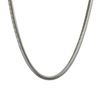 Titanio collar de cadena de acero, Partículas de acero, pulido, diverso tamaño para la opción & cadena de la serpiente & para mujer, color original, Vendido por UD