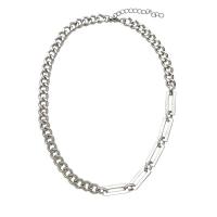 Сталь титан цепь Ожерелье, с 2inch наполнитель цепи, полированный, ювелирные изделия моды & Мужская, оригинальный цвет, длина:Приблизительно 16.9 дюймовый, продается PC