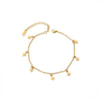 304 Stainless Steel Bracelet and Necklace, Eight Point Star, 18K gold plated, cross chain & fashion jewelry & for woman 