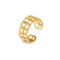 Anillos de Acero Inoxidable, acero inoxidable 304, Estrella, chapado en oro de 18 K, ajustable & para mujer & hueco, 8.7mm, Vendido por UD