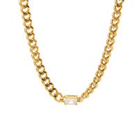 304 Stainless Steel Bracelet and Necklace, 18K gold plated & micro pave cubic zirconia & for woman 