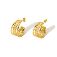Edelstahl Stud Ohrring, 304 Edelstahl, 18 K vergoldet, Modeschmuck & für Frau, 12x24mm, verkauft von Paar