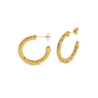 Edelstahl Stud Ohrring, 304 Edelstahl, 18 K vergoldet, Modeschmuck & für Frau, 27x3.2mm, verkauft von Paar