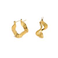 Stainless Steel Leverback Earring, 304 Stainless Steel, real gold plated, fashion jewelry & for woman & hollow 