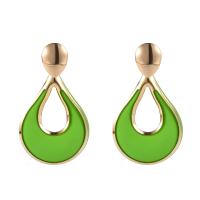 Zinc Alloy Drop Earring, Teardrop, painted, fashion jewelry & for woman & hollow, green 