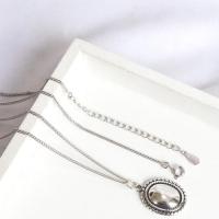 Sterling Silber Schmuck Halskette, 925er Sterling Silber, mit Verlängerungskettchen von 1.97inch, Modeschmuck & für Frau, 18.5mm, Länge:ca. 21.65 ZollInch, verkauft von PC