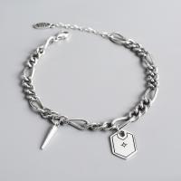 925 Sterling Silver Bracelet, with 1.18inch extender chain, fashion jewelry & for woman Approx 6.69 Inch 