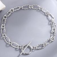 925 Sterling Silver Bracelet, silver color plated, fashion jewelry & for woman Approx 6.9 Inch 