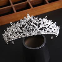 Bridal Tiaras, Zinc Alloy, silver color plated, fashion jewelry & for woman & with rhinestone, silver color 
