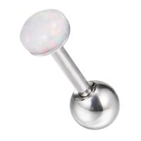 Titanstahl Ohrpiercing, mit Opal, Modeschmuck & unisex, keine, 4mm, 6x1.2mm, verkauft von PC[