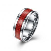 Enamel Stainless Steel Finger Ring, 304 Stainless Steel, with Carbon Fibre, polished & for man US Ring 