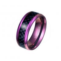 Enamel Stainless Steel Finger Ring, 304 Stainless Steel, with Carbon Fibre, Vacuum Ion Plating & for man US Ring 
