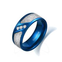 Нержавеющая сталь Rhinestone палец кольцо, Нержавеющая сталь 304, вакуумное ионное покрытие, разный размер для выбора & Мужский & со стразами размер:8-13, продается PC