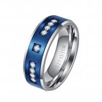 Rhinestone Stainless Steel Finger Ring, 304 Stainless Steel, polished & for man & with rhinestone [