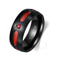Enamel Stainless Steel Finger Ring, 304 Stainless Steel, with Wood, Vacuum Ion Plating & for man & with rhinestone US Ring 