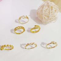 Латунное кольцо с стразами, Латунь, ювелирные изделия моды & разные стили для выбора & Женский & со стразами, Золотой, продается PC