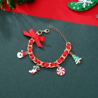 Zinc Alloy Christmas Bracelet, Christmas Design & fashion jewelry & for woman & enamel, red Approx 15-20 cm 
