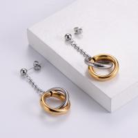 Stainless Steel Drop Earring, 316L Stainless Steel, 18K gold plated, fashion jewelry & for woman, 55mm 