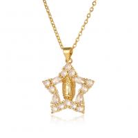 Cubic Zircon Micro Pave Brass Necklace, real gold plated, fashion jewelry & DIY & for woman & with cubic zirconia cm 