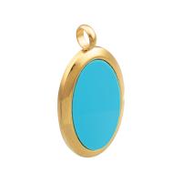 Acrylic Jewelry Pendant, 304 Stainless Steel, with Acrylic, Vacuum Ion Plating, fashion jewelry & Unisex, golden Approx 4.3mm [