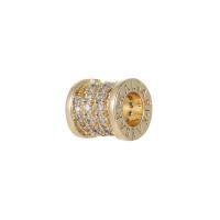 Cubic Zirconia Micro Pave Brass Beads, Column, gold color plated, DIY & micro pave cubic zirconia, golden [