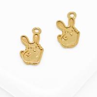 Animal Brass Pendants, Rabbit, polished, Corrosion-Resistant & fashion jewelry & DIY, original color 