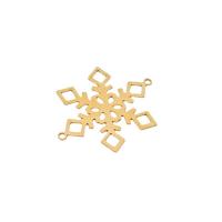 Hollow Brass Connector, Snowflake, polished, Corrosion-Resistant & fashion jewelry & DIY & 1/1 loop, original color 