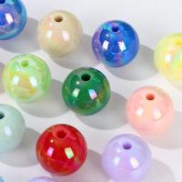 Perles acryliques plaquée, Acrylique, Rond, DIY, plus de couleurs à choisir, 16mm Environ 2mm Vendu par sac