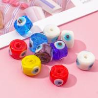 Perles de Murano Evil Eye, chalumeau, pilier, DIY, couleurs mélangées, 9mm Environ 1.6-1.9mmmm Vendu par sac[