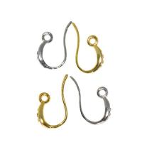 Brass Hook Earwire, plated, DIY & with rhinestone [
