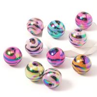 Perles acryliques plaquée, Acrylique, Rond, DIY, couleurs mélangées, 19mm Environ 2.9mm Vendu par sac[