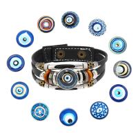 Evil Eye Jewelry Bracelet, PU Leather, with Zinc Alloy, vintage & multilayer & for man Approx 8.5 Inch 