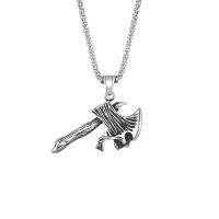 Titanium Steel Jewelry Necklace, Axe, fashion jewelry & for man, original color Approx 23.6 Inch [