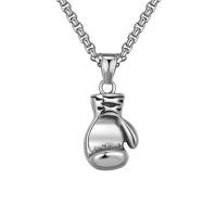 Titanium Steel Jewelry Necklace, Boxing Glove, fashion jewelry & Unisex, original color Approx 23.6 Inch [
