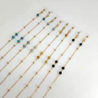 Zinc Alloy Glasses Chain, with Gemstone, for woman Approx 75 cm 