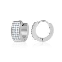 Stainless Steel Huggie Hoop Earring, 304 Stainless Steel, fashion jewelry & Unisex & with rhinestone, original color [