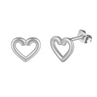 Stainless Steel Stud Earring, 316L Stainless Steel, Heart, Vacuum Ion Plating, fashion jewelry & for woman & hollow 10mm [